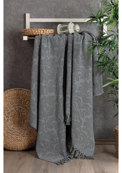 Eliz 1 Parça % 100 Pamuk Havlu Pike Gri