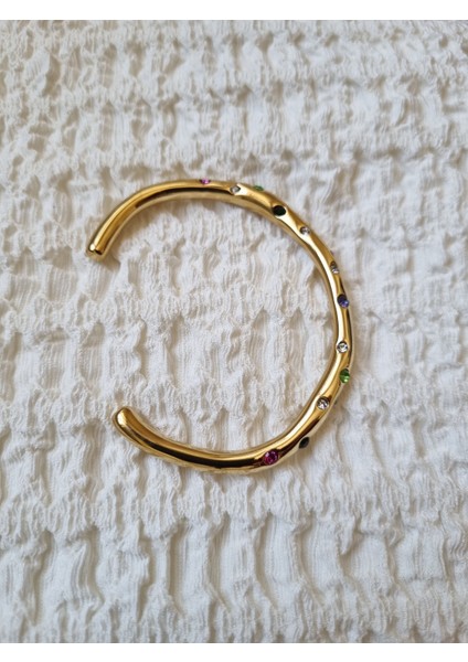 Renkli Taşlı Çelik Bileklik modelleri