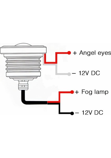 Mercekli Angel Yuvarlak LED Beyaz Sis Farı 8.9cm Metal Gövde modelleri