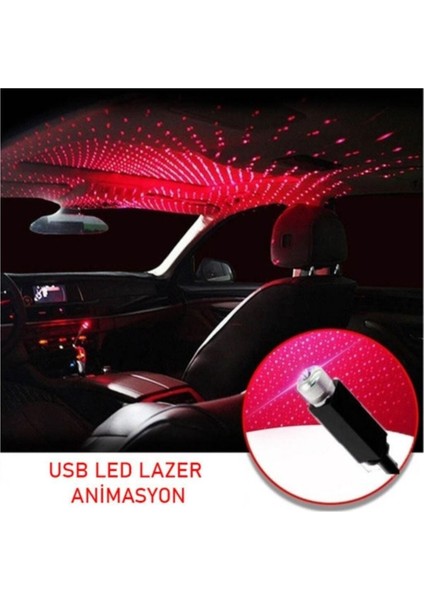 USB LED Lazer Atmosfer Animasyon Işığı Projektörü
