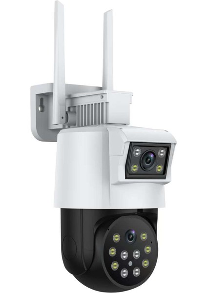 C102-WF Wi-Fi Dış Ortam Çift Lensli 3+3 Mp 360° Ptz Gece Görüşlü Akıllı Güvenlik Kamerası