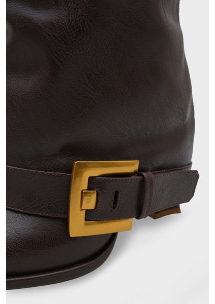 Kadın Sivri Burun Kemer Tokalı Topuklu Günlük Bot Hatiy Kahve fiyatları