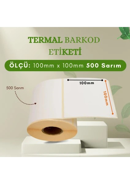 15 Adet 500 Sarım 100X100 Termal Etiket (Toplam 7500 Tane Etiket)