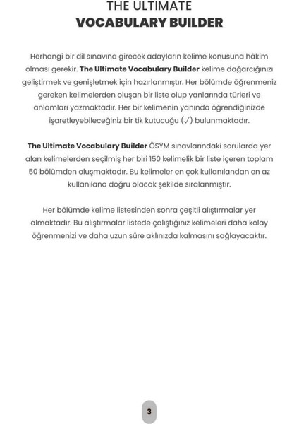 İngilizce Kelime Geliştirme Kitabı – YDS, YÖKDİL, YKSDİL, TOEFL ve Proficiency Sınavlarına Yönelik 18+ Yaş Mesleki Hazırlık fiyatları