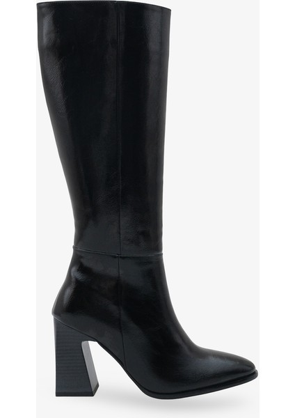 Kadın Sivri Burun Yandan Fermuarlı Topuklu Günlük Çizme Iroles Siyah fırsatları