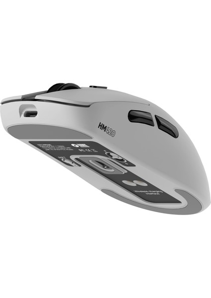 HM420 4K Hz 26000 Dpı Tri-Mode Kablosuz/bluetooth Şarj Standlı Beyaz Gaming Mouse