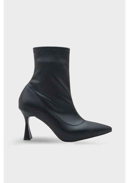 Kadın Sivri Burun Topuklu Streç Günlük Bot Kaliy Siyah fırsatları