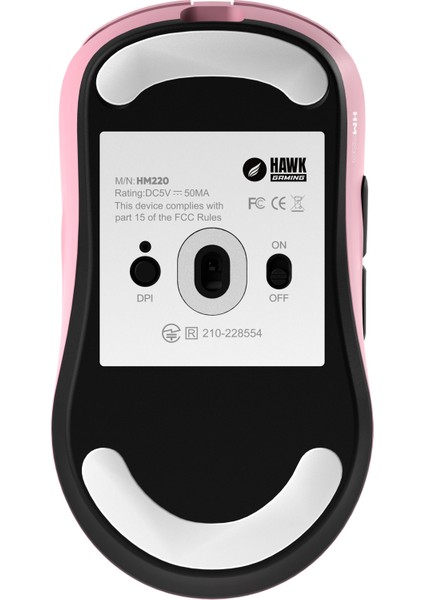 HM220 1k Hz 12000 Dpı Tri-Mode Kablosuz/bluetooth Pembe Gaming Mouse