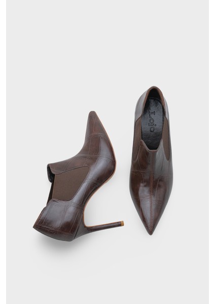 Kadın Lastikli Sivri Burun Topuklu Günlük Bot Inves Kahve fiyatları