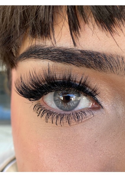 FRESHSHOW Luxury Platinum/ Hareli Renkli Gri Göz Kirpik Lens / Yıllık 1 Adet indirimleri