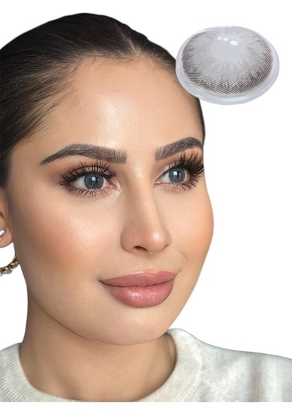 FRESHSHOW Luxury Platinum/ Hareli Renkli Gri Göz Kirpik Lens / Yıllık 1 Adet