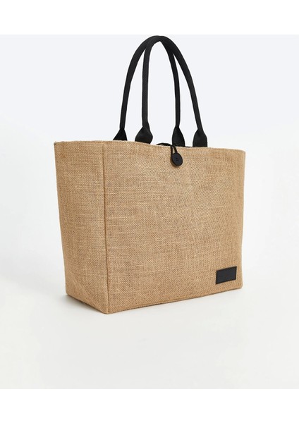 Lcw Accessorıes Kahverengi Kadın Hasır Plaj Çantası