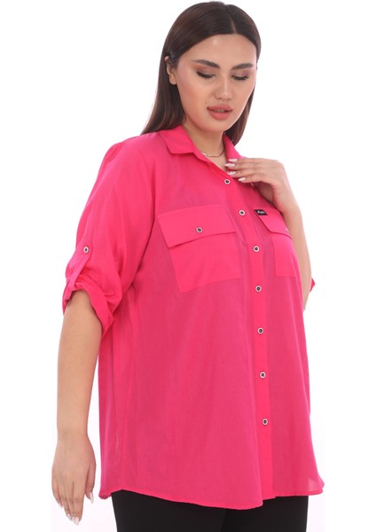 %100 Cotton Büyük Beden Natural Gömlek modelleri