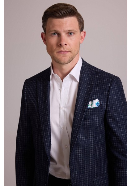 Erkek Lacivert Regular Fit Mono Yaka %100 Yün Ceket fiyatları