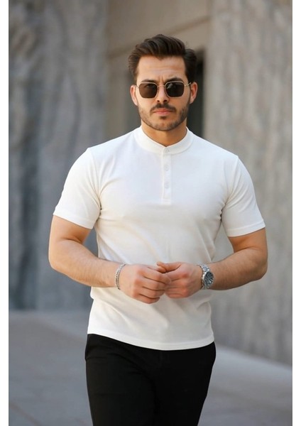 Erkek Kısa Kollu Hakim Yaka Önü Düğmeli Viskon Bluz fırsatları