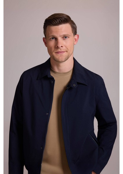 Erkek Lacivert Regular Fit Gömlek Yaka Yazlık Mont