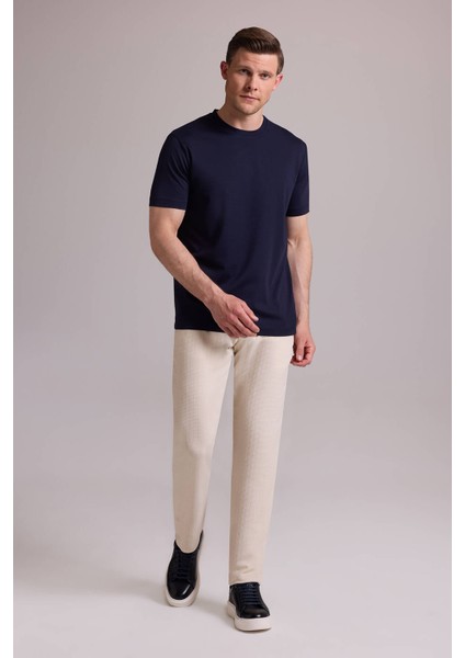 Erkek Lacivert Regular Fit Bisiklet Yaka T-Shirt modelleri