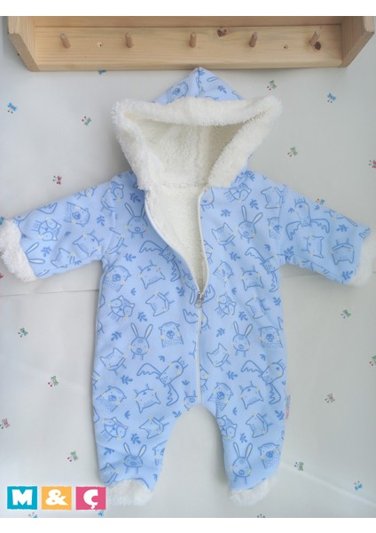 Bebek Kalın Kışlık Fermuarlı Kapüşonlu Peluş Mor Tulum Thick Fleece Jumpsuit fiyatları