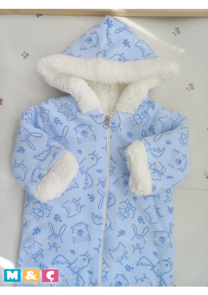 Bebek Kalın Kışlık Fermuarlı Kapüşonlu Peluş Mor Tulum Thick Fleece Jumpsuit modelleri