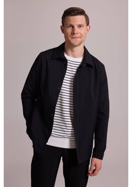 Erkek Siyah Regular Fit Gömlek Yaka Yazlık Mont fırsatları