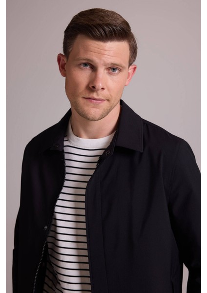 Erkek Siyah Regular Fit Gömlek Yaka Yazlık Mont indirimleri