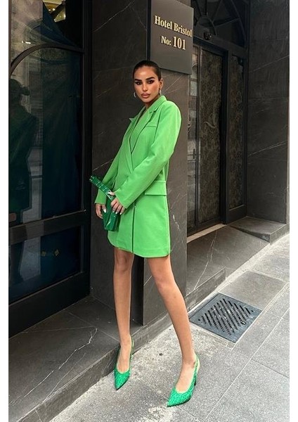 Georgina Blazer Elbise 2200-06 M-Yeşi̇l fırsatları