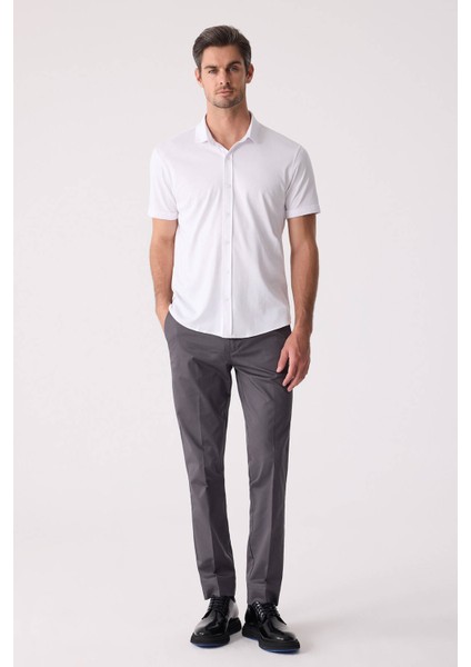 Erkek Beyaz Merserize Kısa Kol Gömlek modelleri