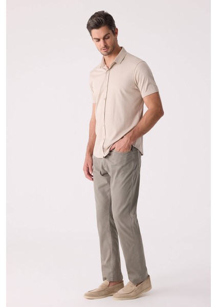 Erkek Bej Merserize Kısa Kol Gömlek fırsatları