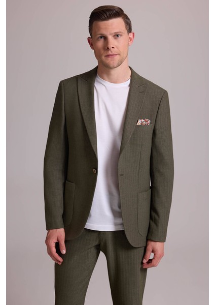 Erkek Yeşil Slim Fit Sivri Yaka Takım Elbise fiyatları