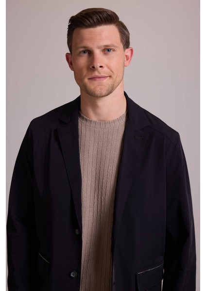 Erkek Siyah Regular Fit Yazlık Ceket Mont