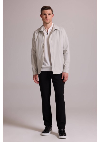 Erkek Bej Regular Fit Gömlek Yaka Yazlık Mont fırsatları