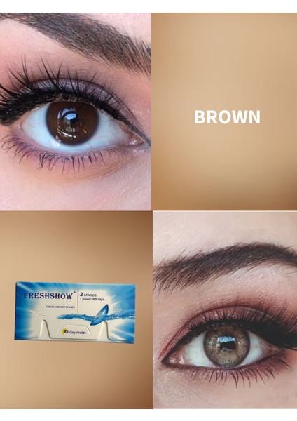 FRESHSHOW Luxury Cool Hazel / Hareli Renkli Ela Göz Kirpik Lens / Yıllık 1 Adet