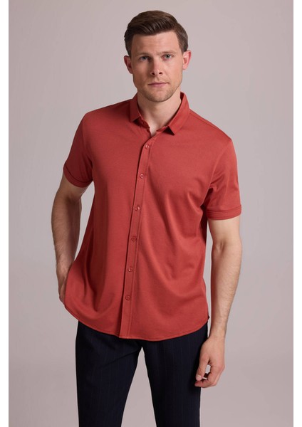 Erkek Tarçın Merserize Kısa Kol Gömlek fiyatları