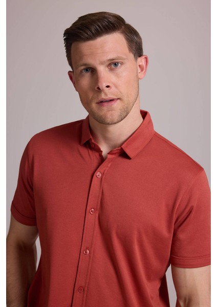 Erkek Tarçın Merserize Kısa Kol Gömlek fırsatları