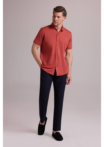 Erkek Tarçın Merserize Kısa Kol Gömlek indirimleri