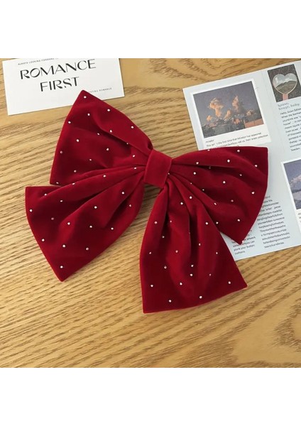 Kadife Saç Tokası Büyük Fiyonk Tasarımlı