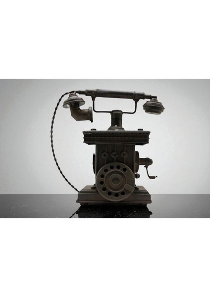 KuzeyTacı Dekoratif Metal Avizeli Telefon Nostaljik ve Eskitilmiş Tasarım Vip