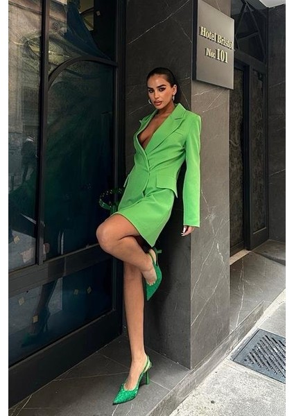 Georgina Blazer Elbise 2200-06 S-Yeşi̇l fiyatları