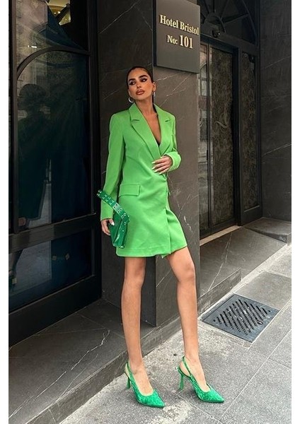 Georgina Blazer Elbise 2200-06 S-Yeşi̇l modelleri