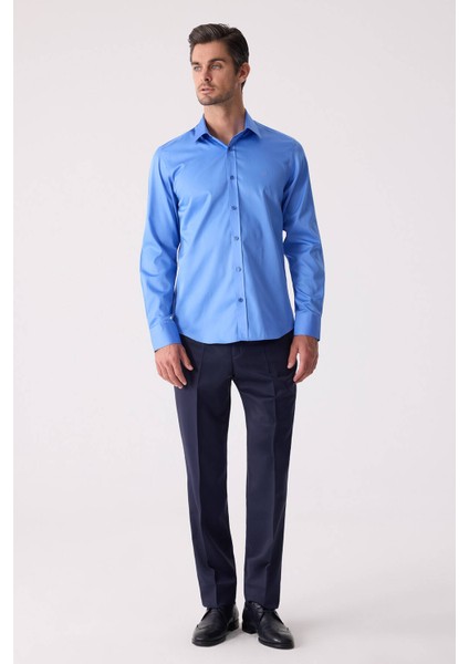 Erkek Parlament Slim Fit Saten Gömlek fırsatları