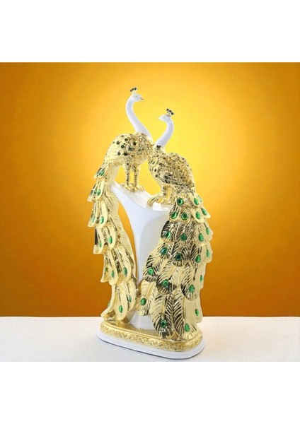 Altın Aşk – Tavus Kuşu Çift Figürü Lüks Dekoratif Vip 50 cm
