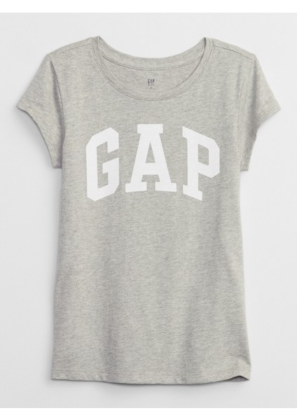 Kız Çocuk Gri Gap Logo T-Shirt