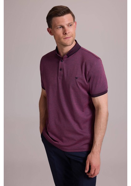 Erkek Mürdüm Regular Fit Merserize Polo Yaka T-Shirt modelleri