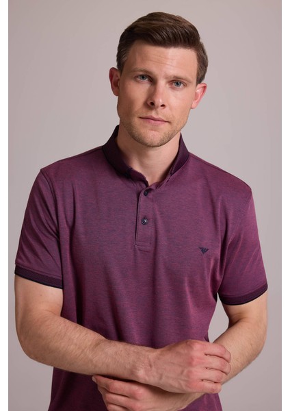 Erkek Mürdüm Regular Fit Merserize Polo Yaka T-Shirt indirimleri