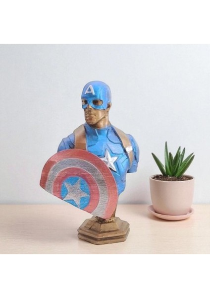 Kaptan Amerika Büst Küçük Ev Ofis Şık Dekorasyon