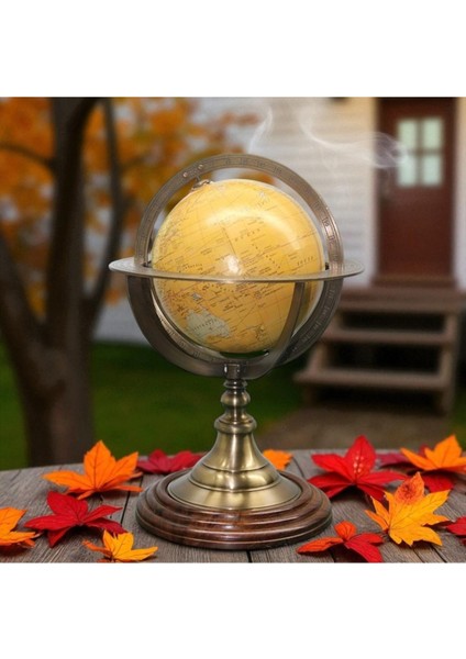 KuzeyTacı Pirinç Dünya Küre Şık Tasarım Ev Ofis Dekorasyon