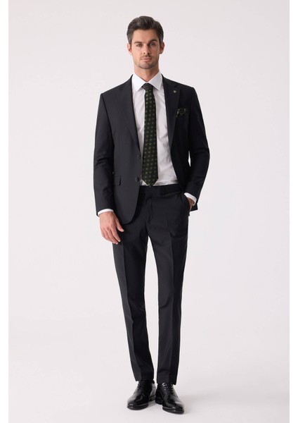 Erkek Siyah Slim Fit Takım Elbise modelleri
