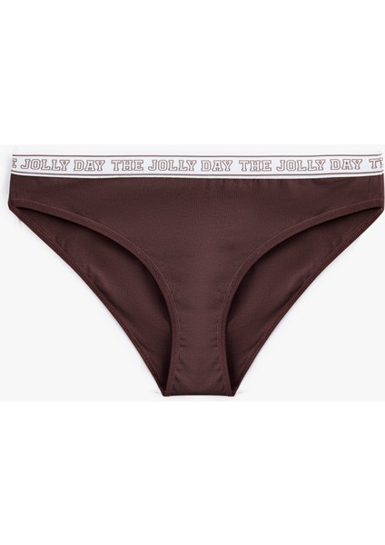 Pamuklu Rahat Kalıp Baskılı Bantlı Brief Külot