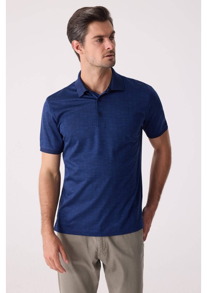 Erkek Lacivert Regular Fit Merserize Polo Yaka Tişört fiyatları