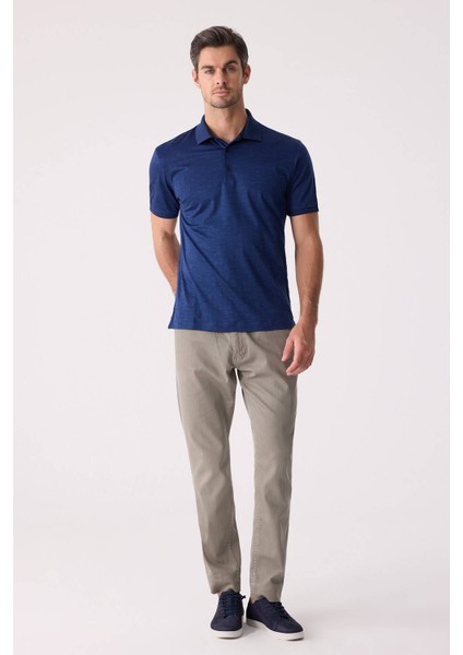Erkek Lacivert Regular Fit Merserize Polo Yaka Tişört modelleri